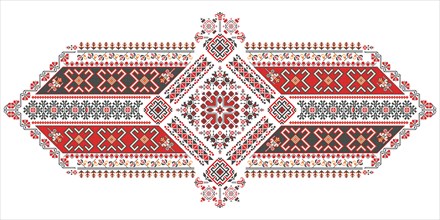 Traditional Romanian embroidery vector design element over white background