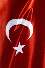 Turkish national flag and in close view