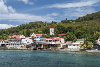 The village of Deshaies in the north of Basse-Terre, Guadeloupe, France, North America