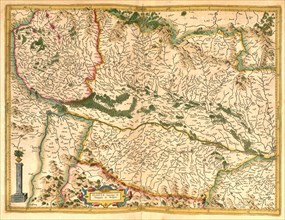 Atlas, map from 1623, Baden-Wuerttemberg, Germany, digitally restored reproduction from an engraving by Gerhard Mercator, born as Gheert Cremer, 5 March 1512, 2 December 1594, geographer and cartograp...