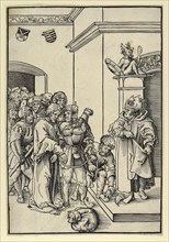 Christ in front of Caiaphas, from the Passion, painting by Lucas Cranach the Elder, 4 October 1472, 16 October 1553, one of the most important German painters, graphic artists and letterpress printers...