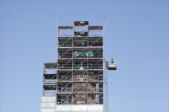 Construction site, scaffolding, lighthouse, Simon Loschen, Bremerhaven, Bremen, Germany, Europe