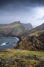 Coastal landscape, cliffs and sea, rugged coast, Cape Ponta de Sao Lourenco, Madeira, Portugal, Europe