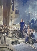 Coronation of St. Elisabeth, Historical, digitally restored reproduction of a 19th century original