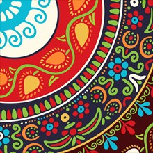 Traditional Hungarian embroidery vector decorative background card