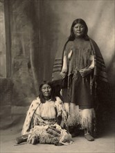 Two woman, Indians, Kiowa, after a picture by F.A.Rinehart, 1899, Kiowa or Kaigwu are an ethnic tribe of the Indians of North America, from what is now western Montana, Historic, digitally restored re...