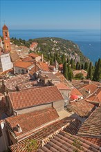 Village of Roquebrune-Cap-Martin on the Mediterranean coast near Monaco. Provence Alps Cote dAzur, Maritime Alps, Nice