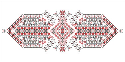 Traditional Romanian embroidery vector design elment over white background