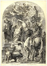 The Martyrdom of Apollonia, Saint Apollonia of Alexandria, Painting by Jacob Jordaens, Historical, Digitally restored reproduction from a historical work of art