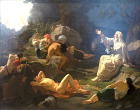 The Vision of the Prophet Ezekiel, one of the great prophets of Scripture, painting by Ditlev Blunck, Historic, digitally restored reproduction from a historic work of art