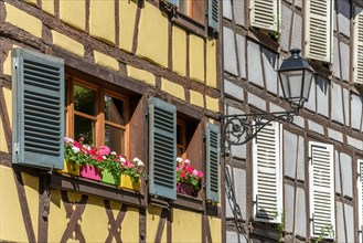 Colmar is a picturesque old tourist district with beautiful canals and traditional half-timbered houses. Grand Est, Collectivite europeenne dAlsace, France, Europe