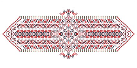 Traditional Romanian embroidery vector design element over white background