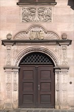 Town hall portal from 1899, Obstmarkt, Nuremberg, Middle Franconia, Bavaria, Germany, Europe