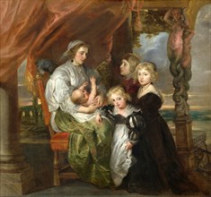 Deborah Kip, woman of Sir Balthasar Gerbier, and her children, Painting by Peter Paul Rubens, Historic, digitally restored reproduction of a historic work of art