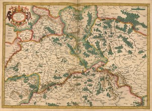 Atlas, map from 1623, Saxoniae, Saxony, Germany, digitally restored reproduction from an engraving by Gerhard Mercator, born as Gheert Cremer, 5 March 1512, 2 December 1594, geographer and cartographe...