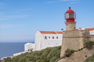 Lighthouse at Cabo de Sao Vicente, Sagres, Algarve, Portugal, Europe