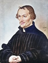 Philipp Melanchthon, born Philipp Schwartzerdt, was a German Lutheran reformer, Historical, digitally restored reproduction of a 19th century original