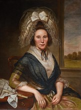 Rachel Leeds Kerr, Painting by Charles Willson Peale, Historic, digitally restored reproduction of an original from the period