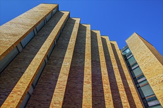 Brick facade, Technical University of Munich. TUM, Munich, Bavaria, Germany, Europe
