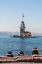 People towards Maidens Tower located in the middle of Bosporus