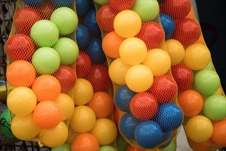 Rubber ball of various color as a background
