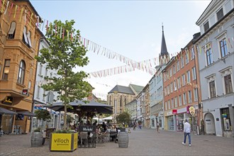 Main square Villach, behind the main parish church St. Jakob, Carinthia, Austria, Europe