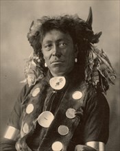 Cloud Man, Assinaboine, after a painting by F.A.Rinehart, 1899, a people of the Indians of North America, historically belonging to the cultural area of the Prairie Indians, Historic, digitally restor...