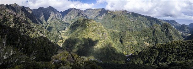 Ribeira da Metade Mountain Valley and the Central Mountains, Madeira, Portugal, Europe