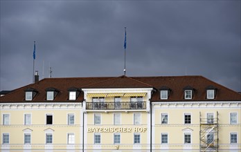 Facade of the Hotel Bayerischer Hof, Lindau Island, Bavaria, Germany, Europe