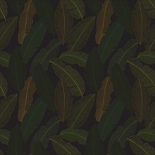 Vector banana leaves seamless pattern within line art style