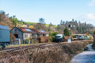 South Devon Railway Trust in Staverton, English Village, Totnes, Devon, England, UK