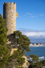 Torre Valentina medieval construction on the Costa Brava in the city of Calonge on the coast of the province of Gerona in Catalonia Spain