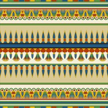 Ancient Egyptian traditional pattern, vector seamless pattern