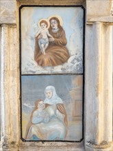 Fresco depicting saints, Church of St. Marein im Muerztal, Styria, Austria, Europe