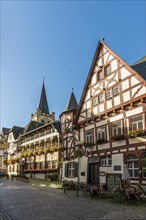 Historic half-timbered houses, Bacharach, Upper Middle Rhine Valley, UNESCO World Heritage Site, Rhine, Rhineland-Palatinate, Germany, Europe