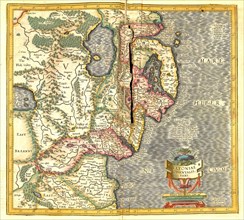 Atlas, map from 1623, Ireland and the Irish Sea, digitally restored reproduction from an engraving by Gerhard Mercator, born as Gheert Cremer, 5 March 1512, 2 December 1594, geographer and cartographe...