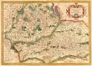Atlas, map from 1623, Salzburg and Carinthia, Austria, digitally restored reproduction from an engraving by Gerhard Mercator, born as Gheert Cremer, 5 March 1512, 2 December 1594, geographer and carto...