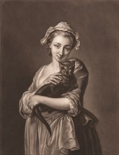 Love My Cat, Girl with a Cat, c. 1760, Germany, painting by Philippe Mercier