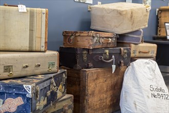 Granada, Colorado, The Amache Museum near the World War 2 Amache Japanese internment camp displays suitcases that internees brought with them when evicted from their homes. More than 7, 000 Japanese a...