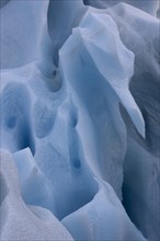 Ice structures on a blue iceberg, detail view, Hinlopen Strait, Spitsbergen, Svalbard