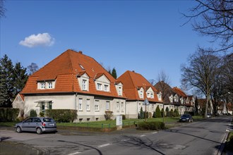 Gartenstadt Welheim settlement in Bottrop, listed building, the workers settlement is part of the Route of Industrial Heritage, Bottrop, North Rhine-Westphalia, Germany, Europe