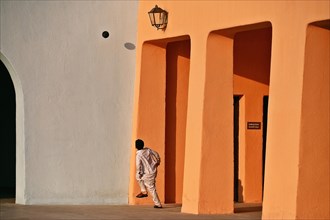 Colourful houses in Mina District, Mia Park, Old Port Doha, Qatar, Asia