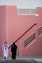 Colourful houses in Mina District, Mia Park, Old Port Doha, Qatar, Asia