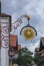 Nose shield of a sun from Hotel Sonne, Bad Hindelang, Allgaeu, Bavaria, Germany, Europe