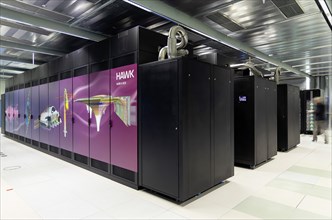 University computer centre, HAWK high-performance computer, one of the fastest computers in the world. High Performance Computing Centre of the University HLRS, Stuttgart, Baden-Wuerttemberg, Germany,...