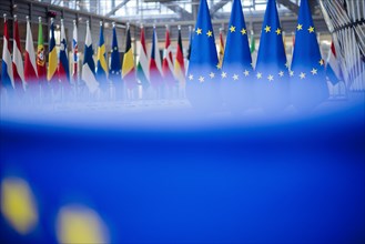 Flags of the EU Member States. Brussels, 20.02.2023, Brussels, Belgium, Europe