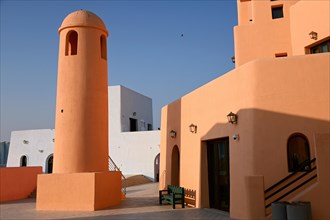 Colourful houses in Mina District, Mia Park, Old Port Doha, Qatar, Asia