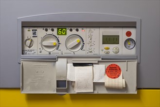 Control panel on gas boiler, North Rhine-Westphalia, Germany, Europe