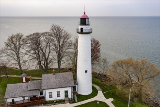 Port Hope, Michigan, The Pointe Aux Barques Lighthouse on Lake Huron. Built in 1857, it is one of the oldest continuously operating Lights on the Great Lakes. It replaced an earlier structure built in...