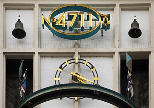 4711 logo with carillon at the head office in Glockengasse, Cologne, North Rhine-Westphalia, Germany, Europe